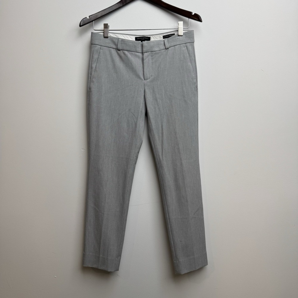 Banana Republic Avery Gray Sz‎ 0 Fit Stretch Wool Dress Pants Trousers Women's